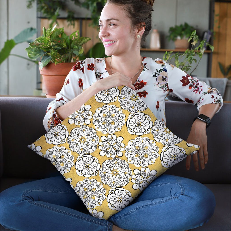 Color My World Kolam Pattern Throw Pillow By Daphne Brissonnet
