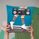 Roller Girl Throw Pillow By Dominique Steffens
