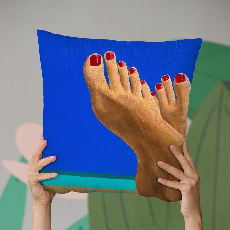 Feet First Throw Pillow By Dominique Steffens
