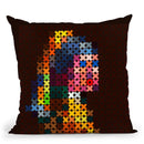 Pearl Girl Goes Neon Throw Pillow By Dominique Steffens