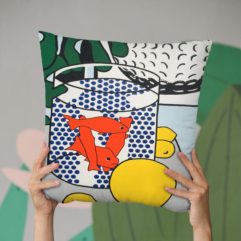 Goldfish Bowl Throw Pillow By Dominique Steffens