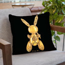 Golden Party Rabbit Throw Pillow By Dominique Steffens