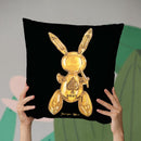 Golden Party Rabbit Throw Pillow By Dominique Steffens
