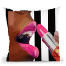 Hot Pink Lips Throw Pillow By Dominique Steffens