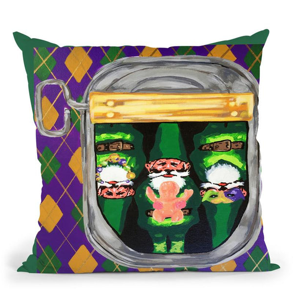 Mardi Gras Gnomes Throw Pillow By Dominique Steffens