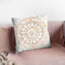 Modern Mandala Square Champagne Throw Pillow By Danhui
