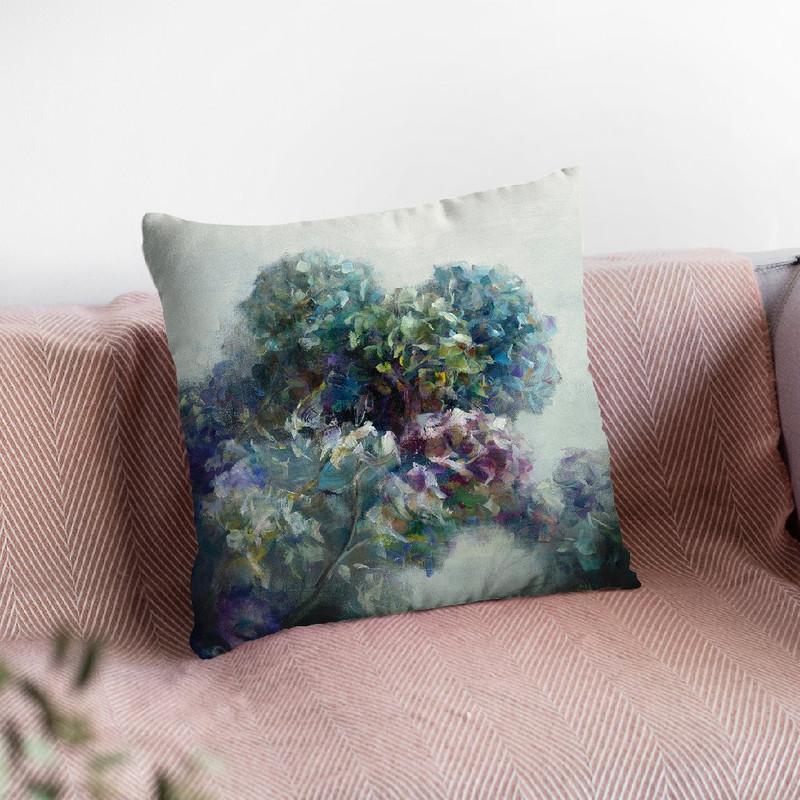 Abstract Hydrangea Throw Pillow By Danhui