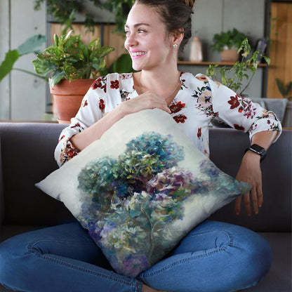 Abstract Hydrangea Throw Pillow By Danhui
