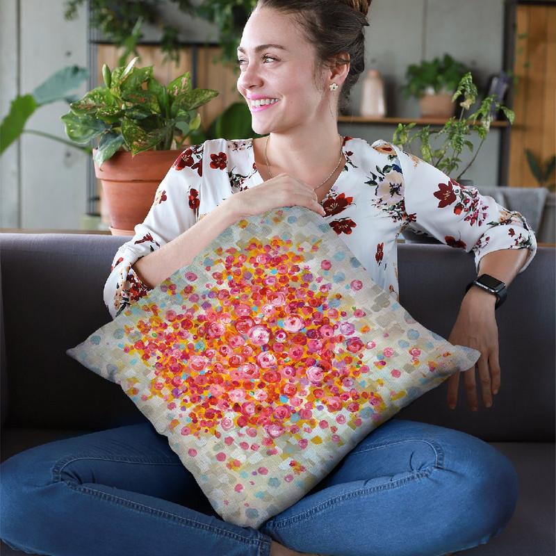Circle Of Hearts Throw Pillow By Danhui
