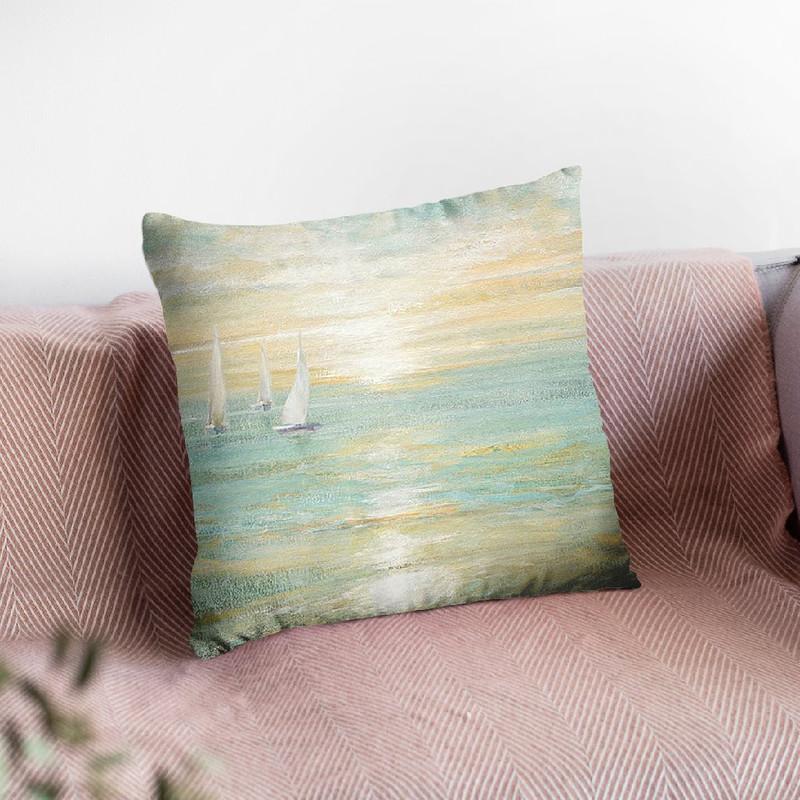 Sunrise Sailboats I Throw Pillow By Danhui