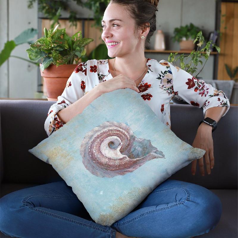 Treasures From The Sea Iii Watercolor Throw Pillow By Danhui