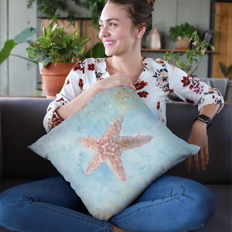 Treasures From The Sea Iv Watercolor Throw Pillow By Danhui