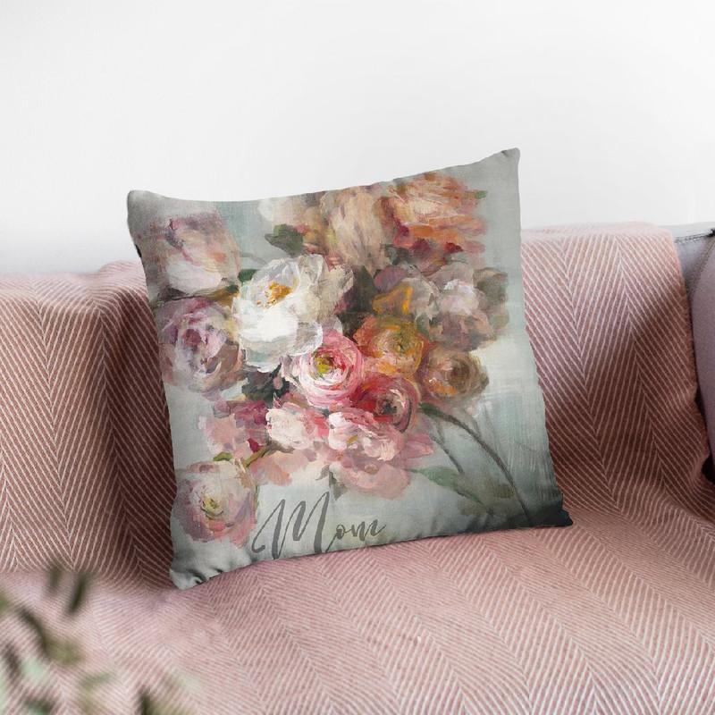 Blush Bouquet Mom Throw Pillow By Danhui