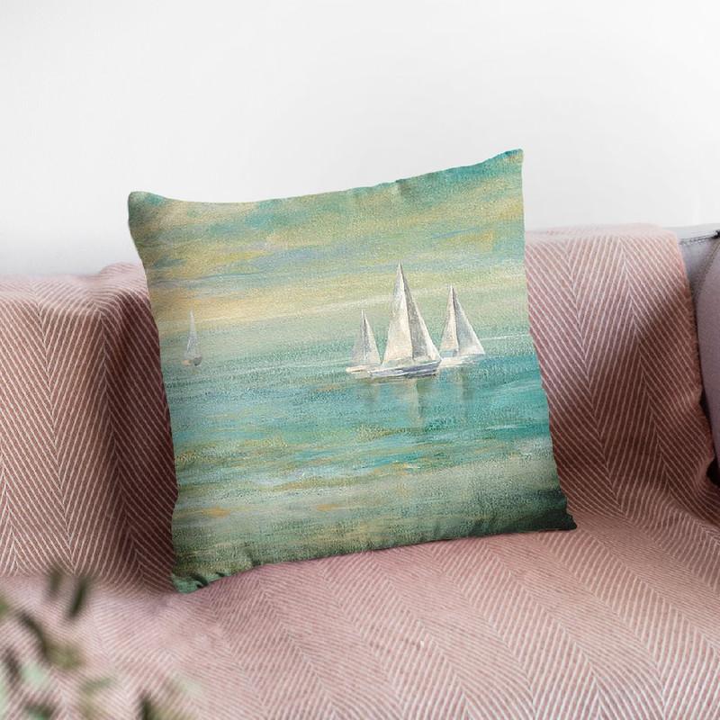 Sunrise Sailboats Ii Throw Pillow By Danhui