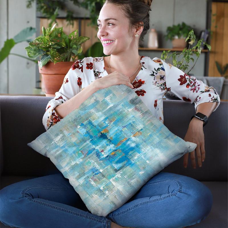 Abstract Squares Throw Pillow By Danhui