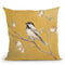 Black Capped Chickadee On Gold Throw Pillow By Danhui