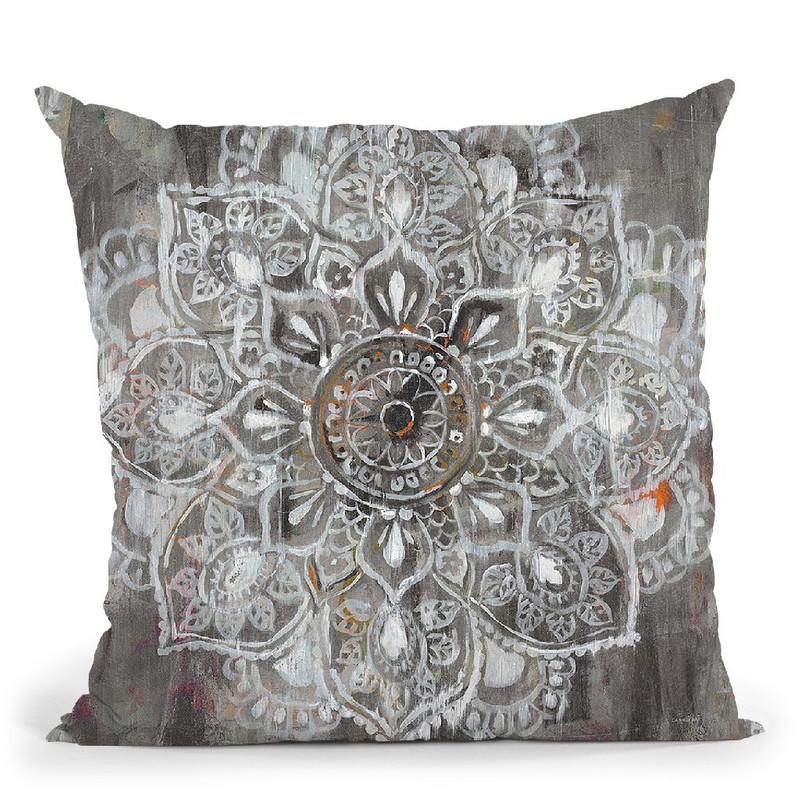 Mandala In Neutral Ii Throw Pillow By Danhui