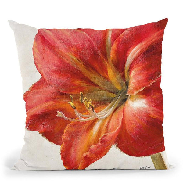 Vivid Amaryllis Throw Pillow By Danhui