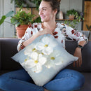 Blossoms On Blue Ii Throw Pillow By Danhui