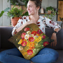 Poppies In The Field On Brown Throw Pillow By Danhui