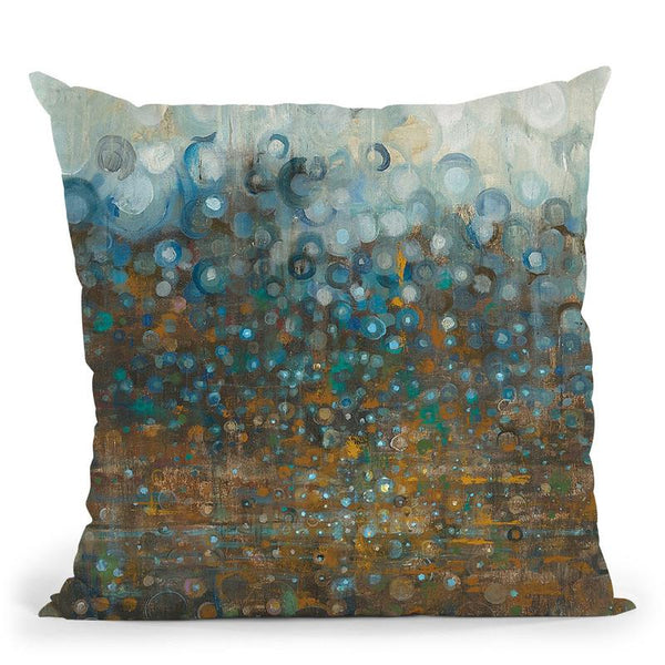 Blue And Bronze Dots Throw Pillow By Danhui