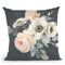 Roses And Anemones Solid Gray Throw Pillow By Danhui