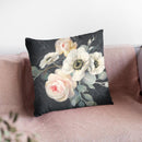Roses And Anemones Solid Gray Throw Pillow By Danhui