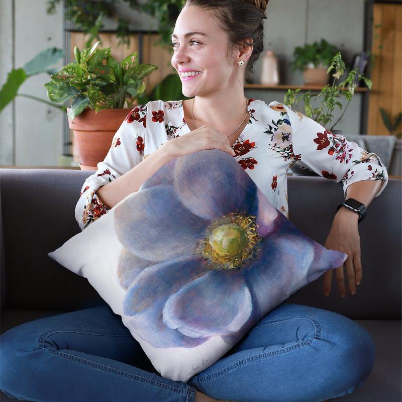 Contemporary Anemone Throw Pillow By Danhui