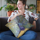 Purple And Gold Peacock Throw Pillow By Danhui