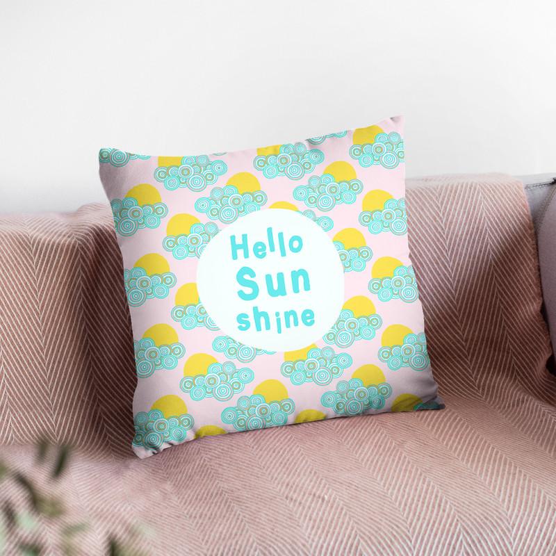 Rainbow Hello Sunshine Throw Pillow By Dom Vari