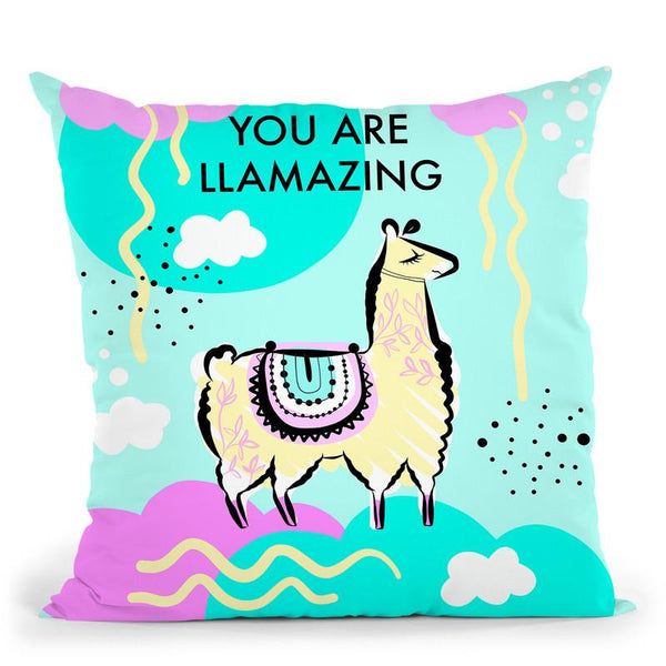 Llama Square You Llamazing Throw Pillow By Dom Vari