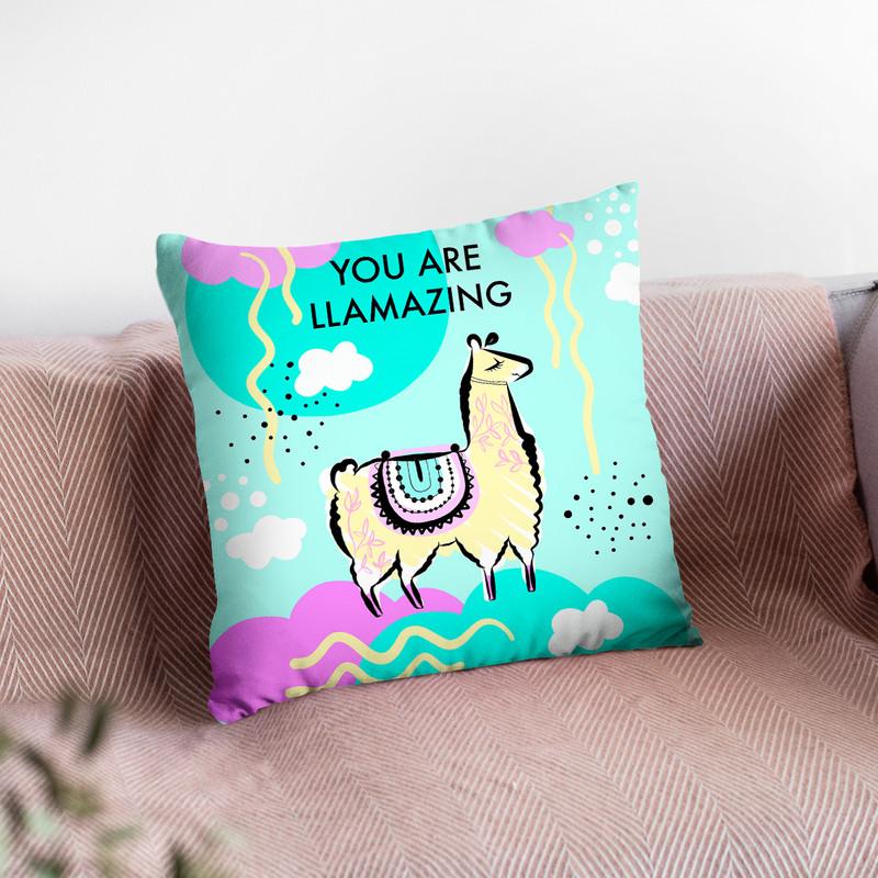 Llama Square You Llamazing Throw Pillow By Dom Vari