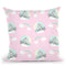 Unicorn Moon Pattern Pink Throw Pillow By Dom Vari