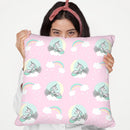 Unicorn Moon Pattern Pink Throw Pillow By Dom Vari