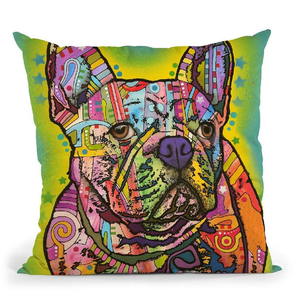 French Bulldog Square Throw Pillow By Dean Russo