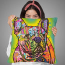 French Bulldog Square Throw Pillow By Dean Russo