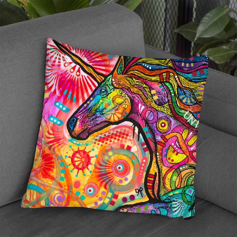 Rainbow Unicorn Throw Pillow By Dean Russo