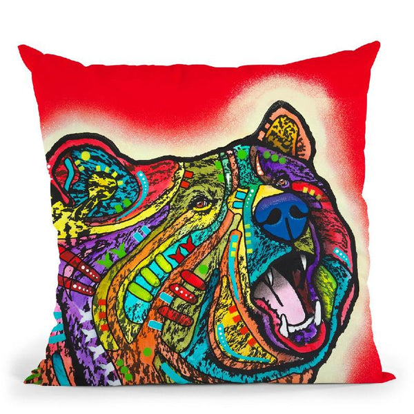 Roaring Bear Throw Pillow By Dean Russo