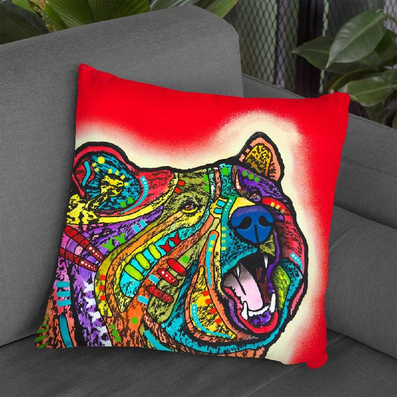 Roaring Bear Throw Pillow By Dean Russo