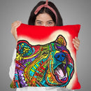 Roaring Bear Throw Pillow By Dean Russo