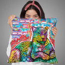 Electric Leopard Throw Pillow By Dean Russo