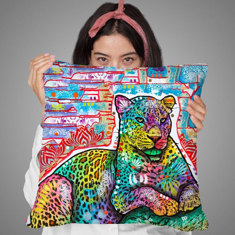 Electric Leopard Throw Pillow By Dean Russo