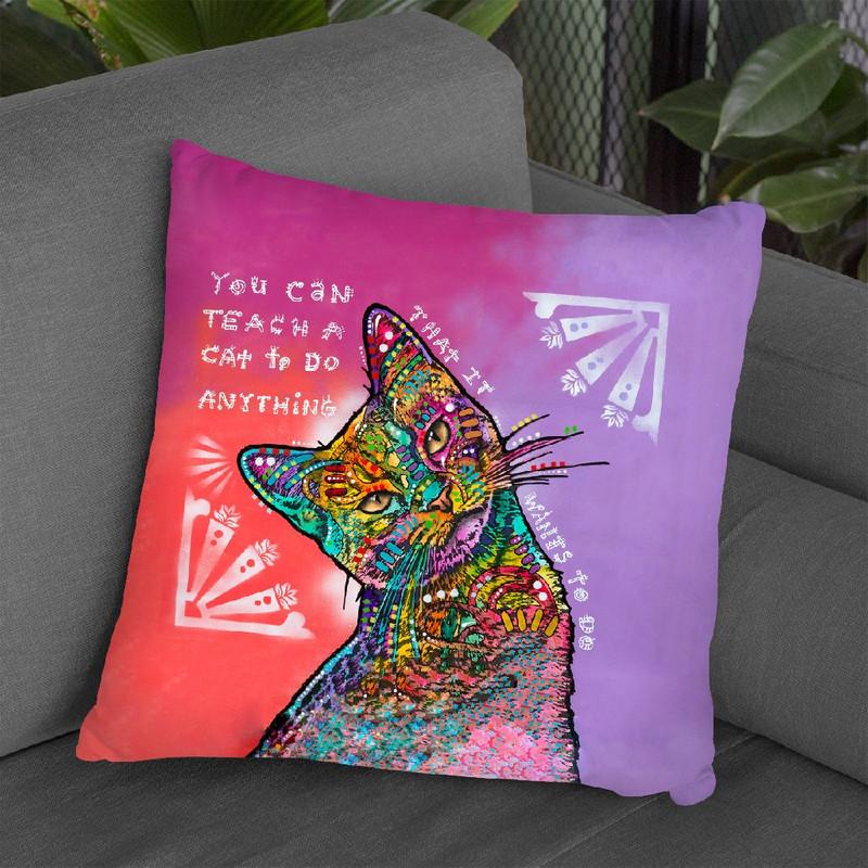 You Can Teach A Cat Throw Pillow By Dean Russo