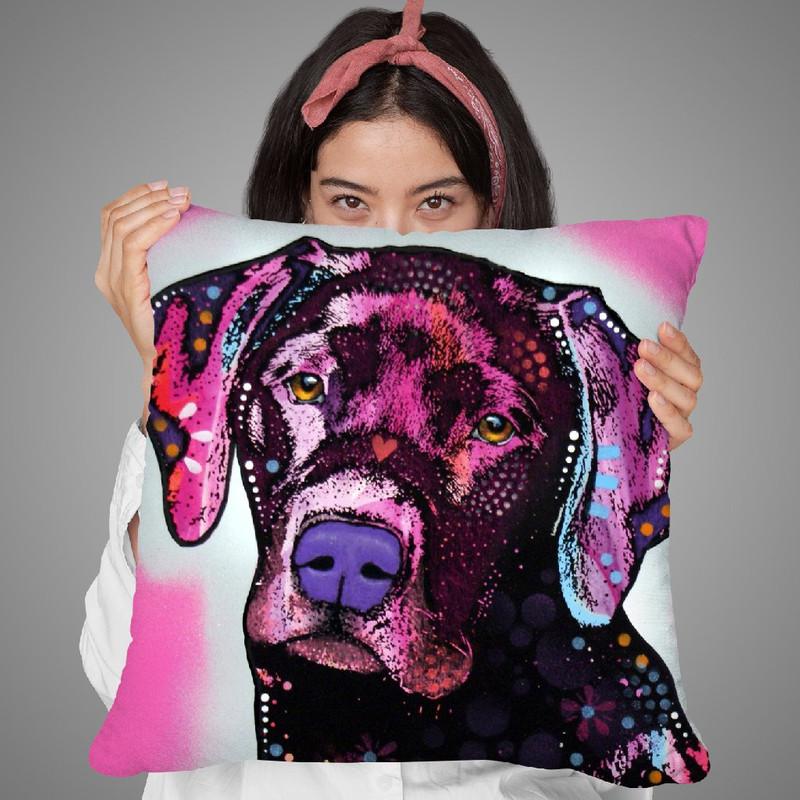 Black Lab Throw Pillow By Dean Russo