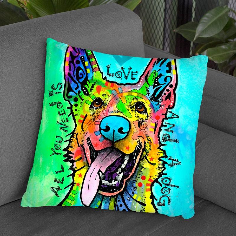 Love And A Dog Throw Pillow By Dean Russo
