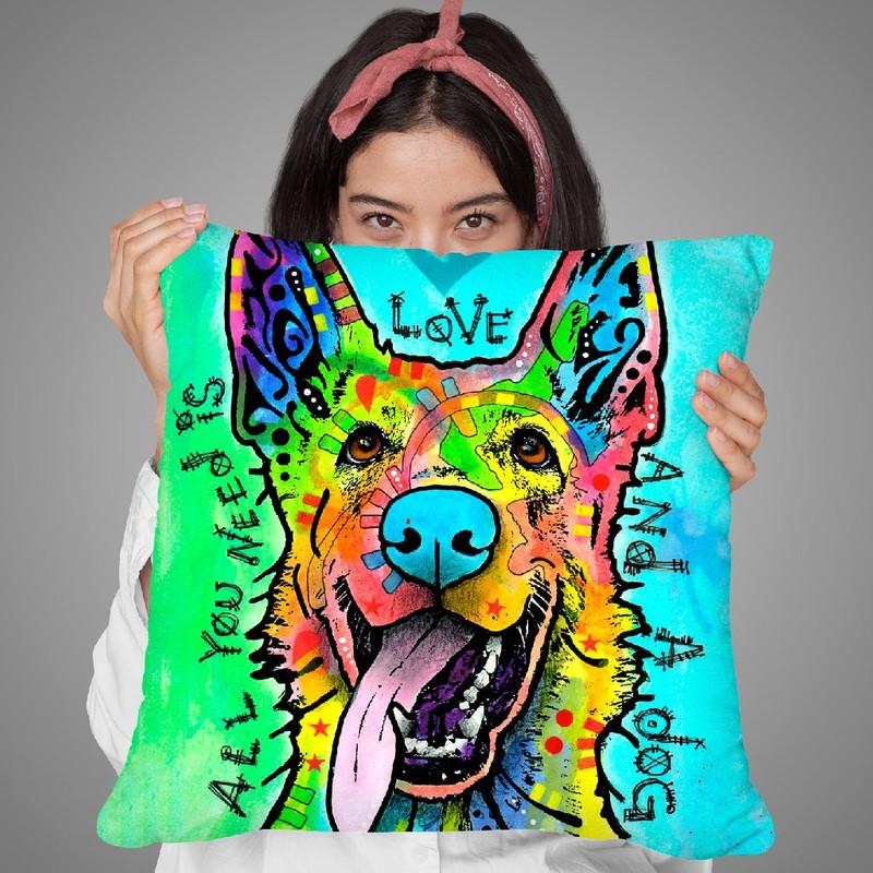 Love And A Dog Throw Pillow By Dean Russo