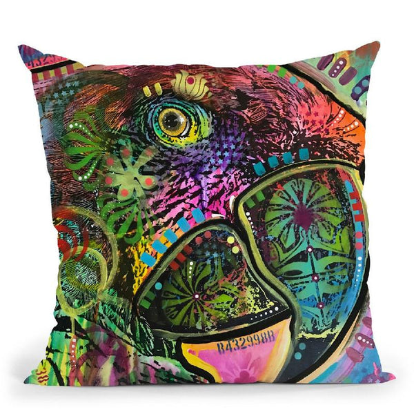 Close Up Parrot Throw Pillow By Dean Russo