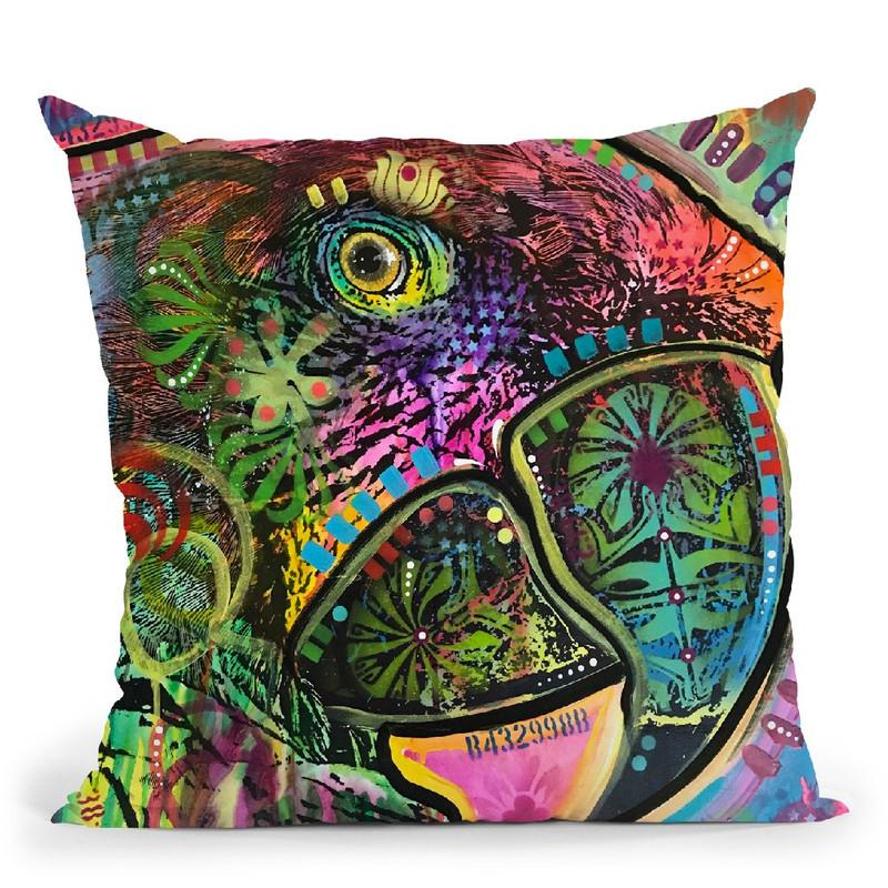 Close Up Parrot Throw Pillow By Dean Russo