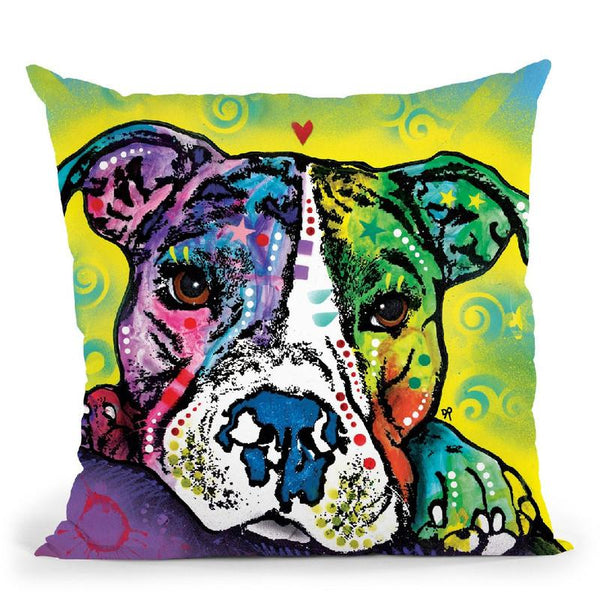 The Baby Pit Bull Throw Pillow By Dean Russo