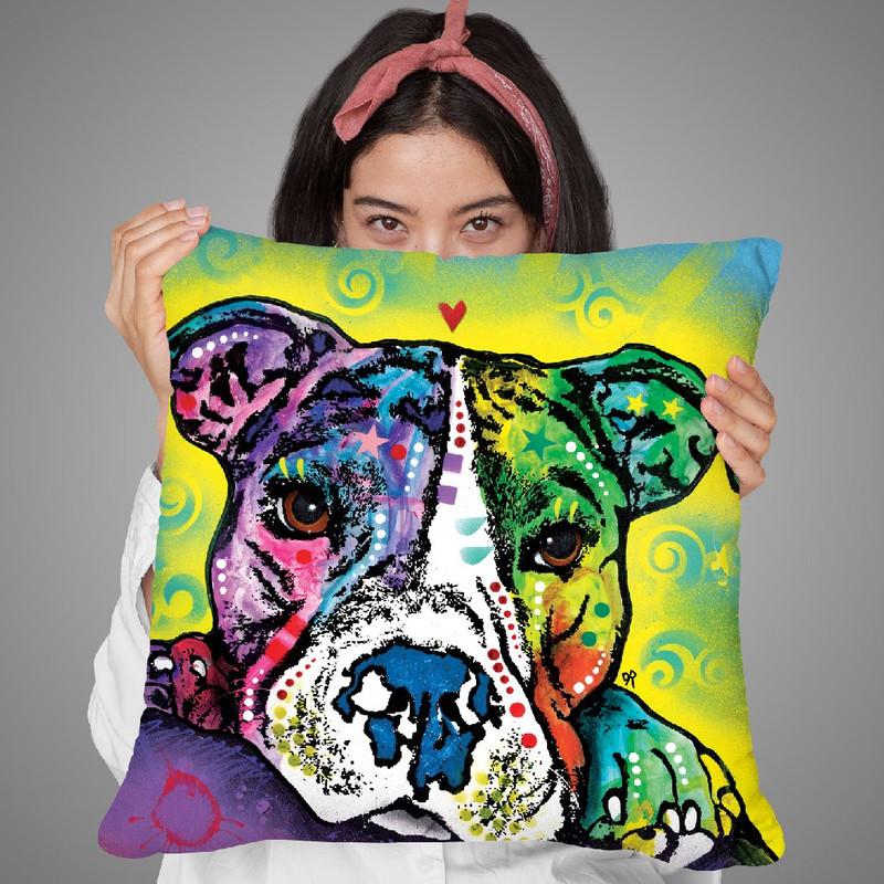 The Baby Pit Bull Throw Pillow By Dean Russo